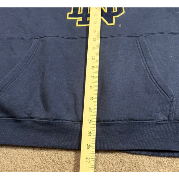 Vintage University Of Notre Dame Fighting Irish Hoodie Mens Blue Hoodie Medium - Picture 8 of 9